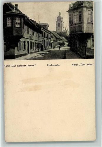 Groß-Gerau 1936 Hotel "Zur goldenen Krone" Hotel "Zum Adler" Kirchstraße