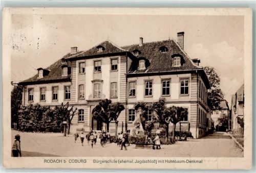 Rodach 1916 Bürgerschule Kinder Hohnbaum-Denkmal