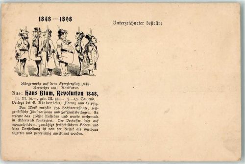 Aus dem Buch Werbung : Hans Blum, Revolution 1848 Bürgerwehr Karikatur AK