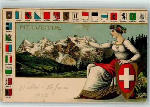 Wappen Lithographie/Prägedruck