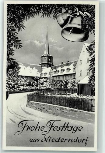 91074 W8522 Niederndorf , Mittelfr - Tannenzweige Glocke Winter