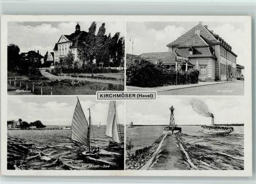 Kirchmöser Rathaus Bahnhof Am Möser-See Segelboot Dampfer