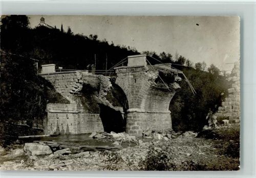Dogana 1917 WK I Zerstörte Brücke , Judrivfluß