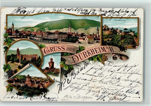 Bad Dürkheim 1898 Hardenburg Limburg Seebach Flaggenturm