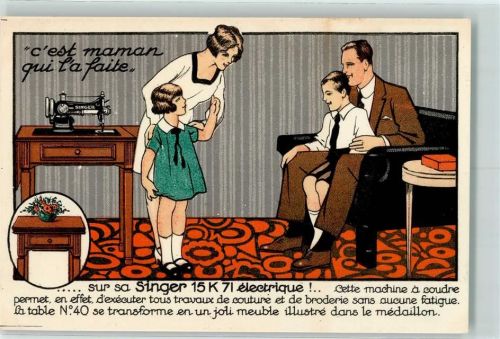 1930 Werbung Singer Nähmaschine AK