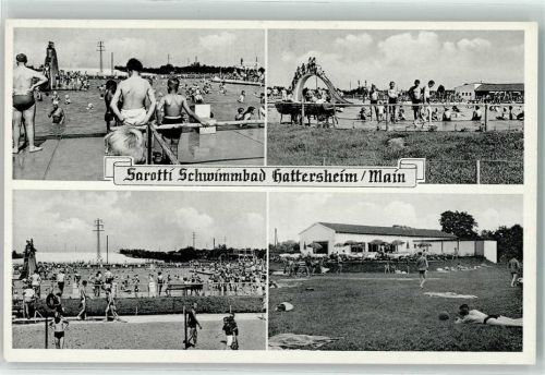 Hattersheim Sarotti Schwimmbad Wasserrutsche Liegewiese