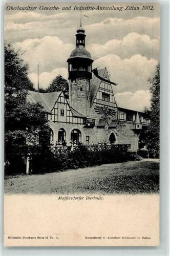 02763 O8800 Zittau 1902 - Oberlausitzer Gewerbe- u. Industrieausstellung 1902 Massersdorfer Bierhalle Serie II Nr. 4