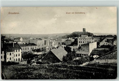 Graudenz 1915 Stadt mit Schlossberg