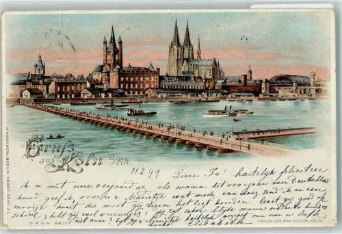 Köln Altstadt-Nord 103 1899 Deutzerbrücke Kölner Dom Bahnhof Groß St. Martin