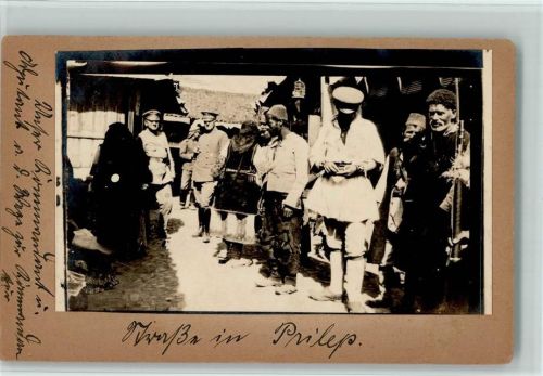 1916 WK I Foto auf eine Feldpostkarte geklebt - Prilep , Mazedonien