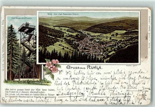 Ruhla 1902 Carl-Alexander-Turm Blick vom Turm
