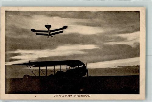 Doppeldecker im Gleitflug AK