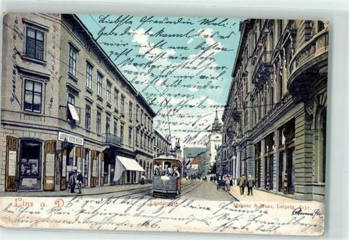 Linz 1904 Landstraße Straßenbahn