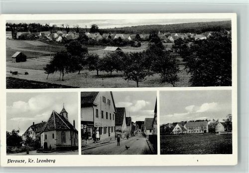 Perouse Kirche, Teilansicht, Lebensmittel Laden, gute Erhaltung AK