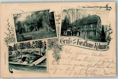Rohnau 1903 Burgverließ Forsthaus Garten