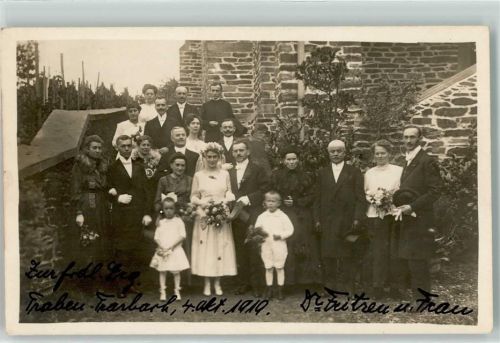 Traben-Trarbach Hochzeit Gruppenfoto Ort handschriftlich 04. Oktober 1919