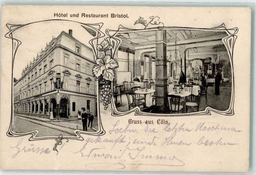 Köln Altstadt-Nord 103 1904 Hotel-Restaurant Bristol