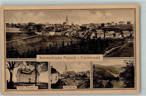 Presseck Neues Schulhaus Emailleschild Marktplatz