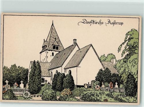Hadersleben Dorfkirche Aastrup Friedhof sign Landschaftsbilder aus Nordschleswig