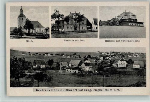 Satzung 1944 Höhenluftkurort , Gasthaus zur Post , gute Erhaltung AK