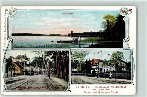Lehnitz 1916 Lehnitz-See Forsthaus Gasthaus Waldschloss Bes Eugen Graf