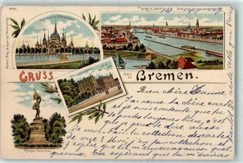 Bremen 1899 Parkhaus Bürgerpark Hillmanns Hotel Kriegerdenkmal Hotel de l'Europe