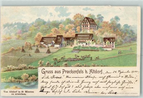 Prackenfels 1900 Gruss aus Lithographie AK
