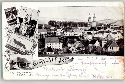 St. Peter 1900 Spinnerin Spinnrad Spital Kloster St. Peter