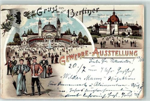 Treptow WK II Gewerbe-Ausstellung 1896 Ausstellungs-Palast Pavillion d. Stadt Berlin