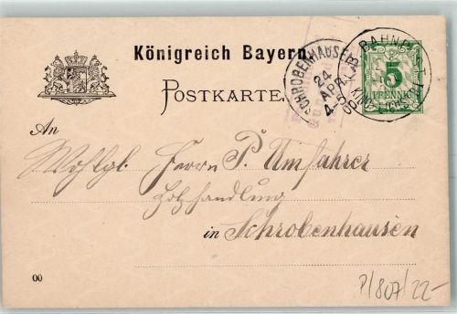 K.B. Bahnpost 24.4.1900 Kind.-EichstB I