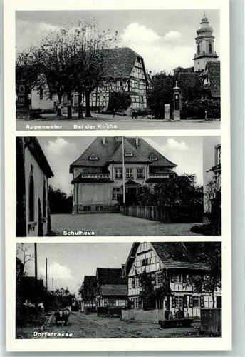 Appenweier Bei der Kirche Schulhaus Dorfstraße Tankstelle