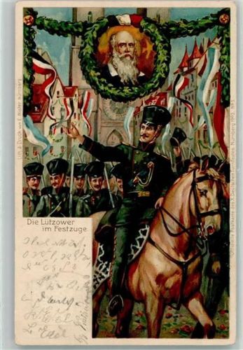 Nürnberg X. Deutsches Turnfest 1903 Offiz. Postkarte der Festleitung Nr 5 Aus dem Festspiel Die Lützower im Festzug