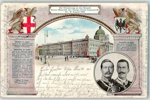 Potsdam Erinnerung Besuch Königs Victor Emanuel III 1902 Wappen
