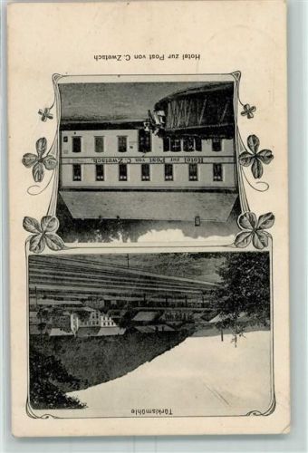 Türkismühle 1910 Hotel Zur Post von C. Zwetsch Bahnhof