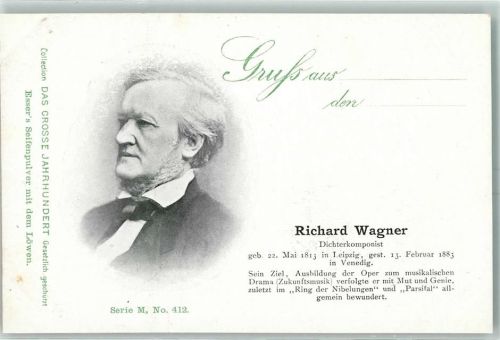 Das grosse Jahrhunder Werbung Essers Seifenpulver Serie M Nr. 412 Richard Wagner