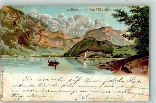 1899 Verlag Künzli 8020 Wallensee mit den 7 Churfürsten AK