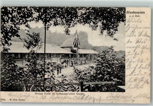 Blankenstein 1905 Grosse Halle im Gethmannschen Garten