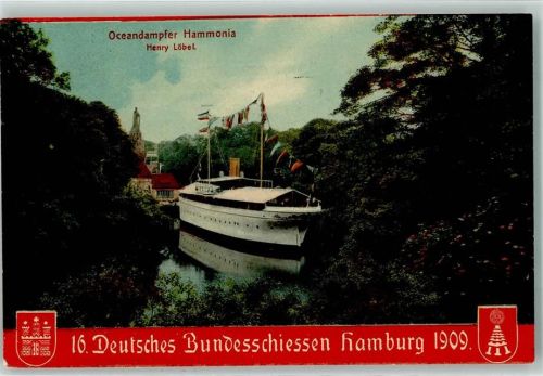 Hamburg 1909 Oceandampfer Hammonia AK