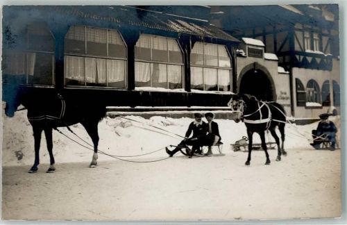 Oberhof Pferde Schlitten Winter Ort handschriftlich