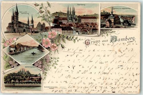 Bamberg 1897 Klein Venedig Michaelsberg Rathaus Dom Alte Hofhaltung