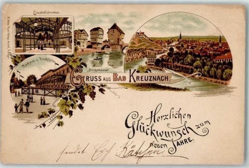 Bad Kreuznach Elisabethbrunnen Kurhaus Trinkhalle Brückenhäuser Neujahr