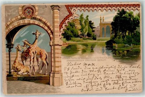 Berlin Mitte 1902 Antilopenhaus Lithographie Offiz. Karte