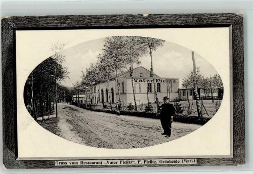 Grünheide Gasthaus Vater Fielitz Gruss Holzrahmen