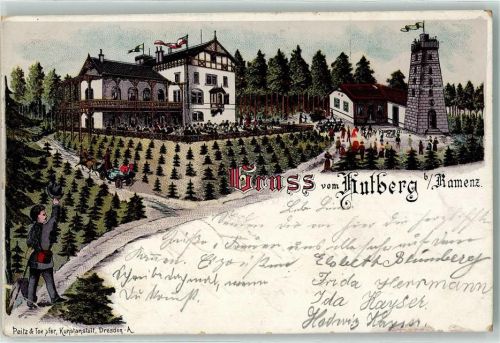 Kamenz 1897 Hutberg Aussichtsturm Gasthaus Kutsche
