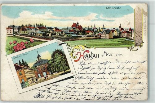 Hanau 1900 Frankfurter Tor Kirche