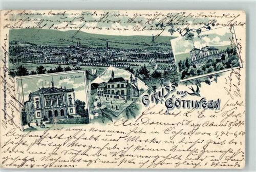Göttingen 1900 Stadt-Theater Rathaus Gasthaus Rohns