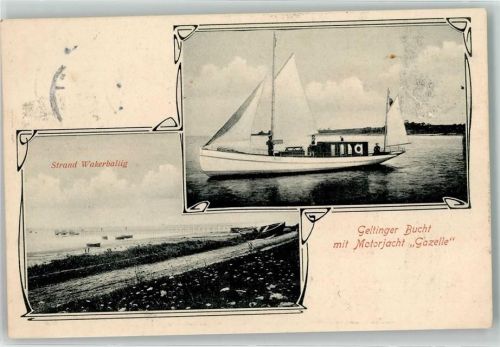 Gelting Geltinger Bucht Motorjacht Gazelle Strand Wakerballig