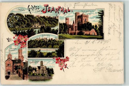 Pullach 1898 Isartal Burg Schwaneck Burghof Fischerschlößl Ebenhausen Grünwald