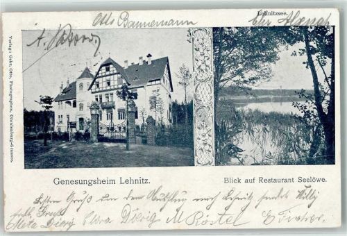 Lehnitz 1902 Genesungsheim Lehnitz Lehnitzsee Blick auf Gasthaus Seelöwe