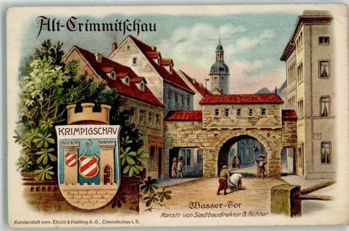 Crimmitschau 1917 Wasser Tor Wappen Turm